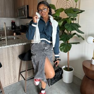 Midi Jean Skirt with Split